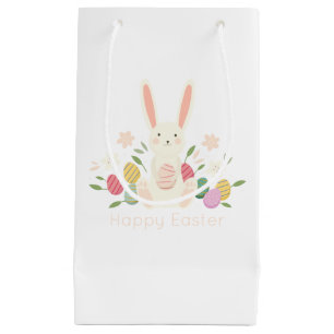 Simple Floral Easter Bunny   Gift Bag Klein Cadeauzakje