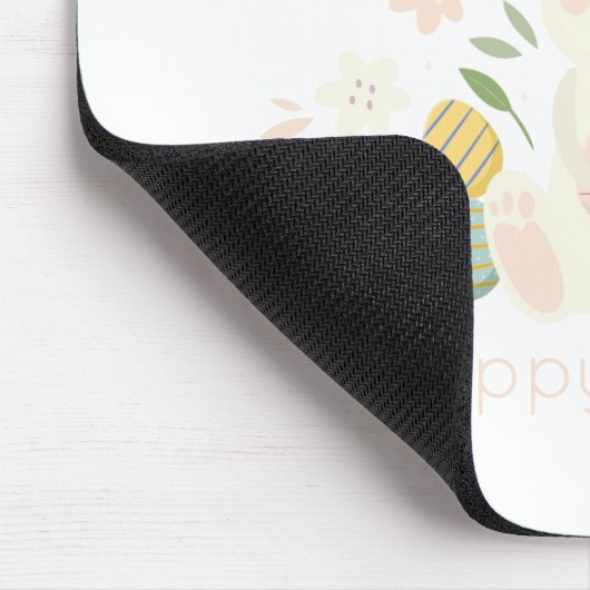 Simple Floral Easter Bunny | Mousepad Muismat (Hoek)