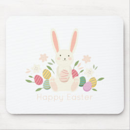 Simple Floral Easter Bunny | Mousepad Muismat