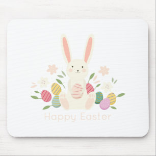 Simple Floral Easter Bunny   Mousepad Muismat