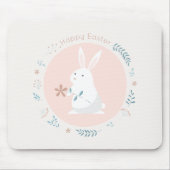 Simple Floral Easter Bunny | Mousepad Muismat (Voorkant)
