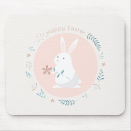 Simple Floral Easter Bunny | Mousepad Muismat