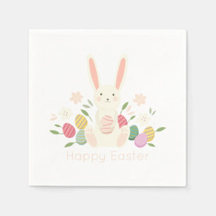 Simple Floral Easter Bunny   Papier Napkin Servet