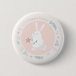 Simple Floral Easter Bunny | Pin-Button Ronde Button 5,7 Cm