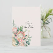 Simple Floral Eucalyptus Pampas Grass Protea Save The Date (Staand voorkant)