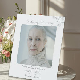 Simple Floral Funeral Photo Pedestal Sign Reclamebord Met Voetstuk