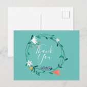 Simple Floral Garland Business Dank u Briefkaart (Voorkant / Achterkant)