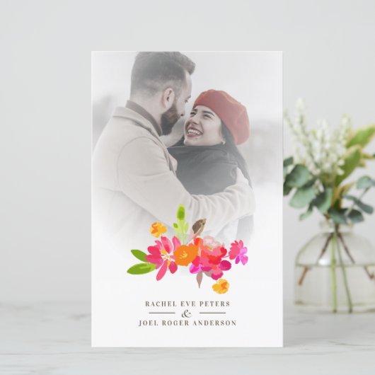 Simple Floral Garland Romantic Photo Wedding (Staand voorkant)