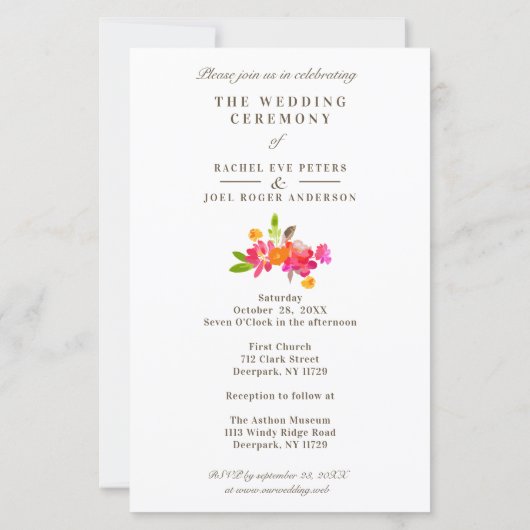 Simple Floral Garland Romantic Photo Wedding (Achterkant)