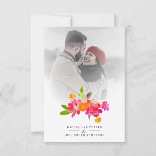 Simple Floral Garland Romantic Photo Wedding (Voorkant)