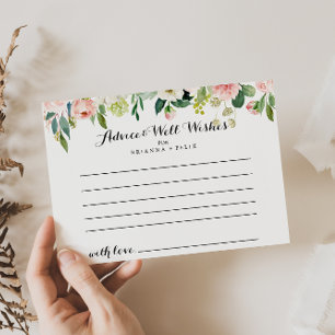 Simple Floral Green Foliage Wedding Advice Kaart