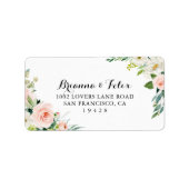 Simple Floral Green Folige Wedding RSVP-adres Etiket (Voorkant)