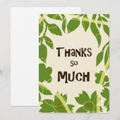 Simple Floral Green leaves Thank You Card Kaart (Voorkant / Achterkant)