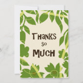 Simple Floral Green leaves Thank You Card Kaart (Voorkant)