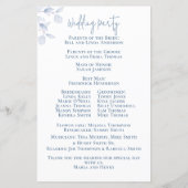 Simple Floral Greenery Elegant Blue Leaves Program (Achterkant)