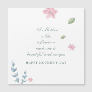 Simple Floral Happy Moederdag Greeting Magnet