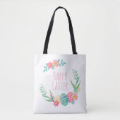 Simple Floral Happy Pasen | Canvas tas (Voorkant)