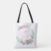 Simple Floral Happy Pasen | Canvas tas (Achterkant)