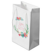 Simple Floral Happy Pasen | Gift Bag Klein Cadeauzakje (Achterkant Gekanteld)