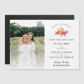 Simple Floral LGBT Engaged Couple Change Date (Voorkant / Achterkant)