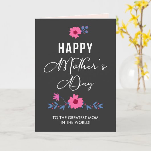 Simple Floral Moederdag Greeting Kaart (Gele Bloem)