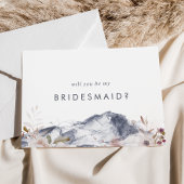 Simple Floral Mountain Bridesmaid-Kaart Kaart