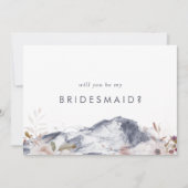Simple Floral Mountain Bridesmaid-Kaart Kaart (Voorkant)