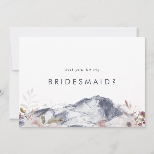 Simple Floral Mountain Bridesmaid-Kaart Kaart (Voorkant)