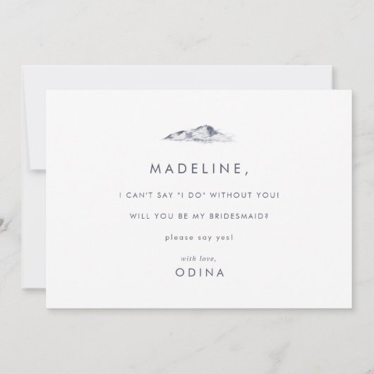 Simple Floral Mountain Bridesmaid-Kaart Kaart (Achterkant)