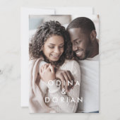 Simple Floral Mountain Photo Wedding Kaart (Voorkant)