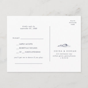 Simple Floral Mountain Song Request RSVP Briefkaar Uitnodiging Briefkaart