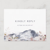 Simple Floral Mountain Song Request RSVP Briefkaar Uitnodiging Briefkaart (Voorkant)