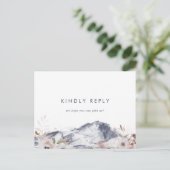 Simple Floral Mountain Song Request RSVP Briefkaar Uitnodiging Briefkaart (Staand voorkant)