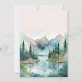 Simple Floral Mountain Wedding Kaart (Achterkant)