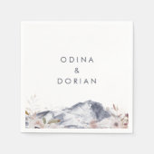 Simple Floral Mountain Wedding Servet (Voorkant)