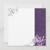 Simple Floral Paars Wedding Kaart (Achterkant)