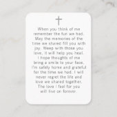 Simple Floral Photo Cross Prayer Card Visitekaartje (Achterkant)