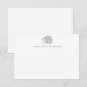 Simple Floral Porcupine Personalized Stationery Bedankkaart (Voorkant / Achterkant)