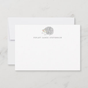 Simple Floral Porcupine Personalized Stationery Bedankkaart