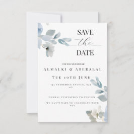 Simple  Floral Save the Date Wedding Card