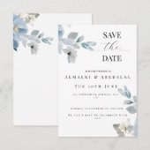 Simple Floral Save the Date Wedding Card (Voorkant / Achterkant)