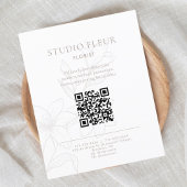 Simple Floral Small Business QR-code Marketing Flyer