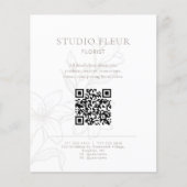 Simple Floral Small Business QR-code Marketing Flyer (Voorkant)