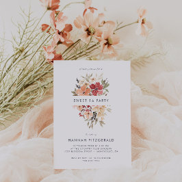 Simple Floral Sweet 16 Birthday Kaart