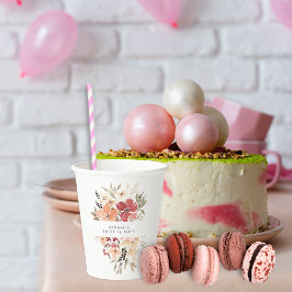 Simple Floral Sweet 16 Birthday Papieren Bekers