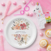 Simple Floral Sweet 16 Birthday Papieren Bordje (Feest)