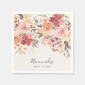 Simple Floral Sweet 16 Birthday Servet (Voorkant)