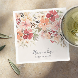 Simple Floral Sweet 16 Birthday Servet