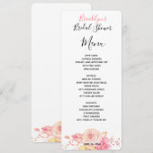 Simple Floral Vrijgezellenfeest Menu Kaart (Voorkant / Achterkant)