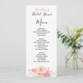 Simple Floral Vrijgezellenfeest Menu Kaart (Staand voorkant)